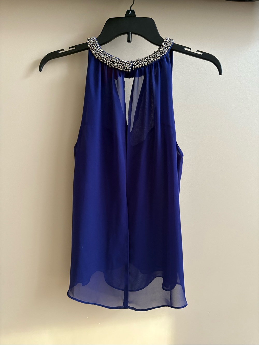 JLo Xs Beaded Halter Neck Sleeveless Top - Royal Blue